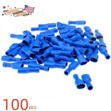 100pcs Female Fully Insulated 6.3mm Spade Terminal Crimp 16-14AWG Wire Connector