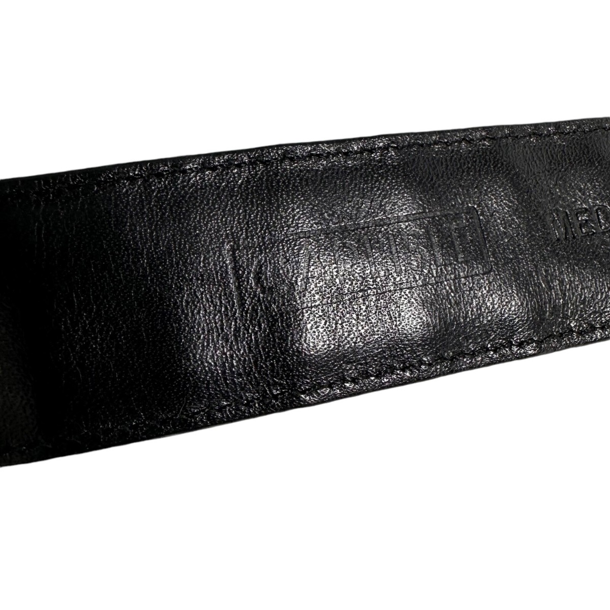 Vintage CARLISLE Black Croc Embossed Leather Belt Marked as  display picture 2