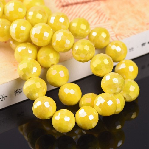 AB Plated Round Disco Ball 6mm 8mm 10mm 12mm 96 Facets Crystal Glass Loose Beads - Picture 38 of 40