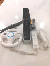 Nintendo Wii RVL-001 Console White w/ Cables, Sensor Bar, Controller, & Nunchuck