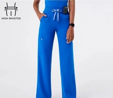 Figs Salina Salina High Waisted Wide Leg Scrub Pants Womens XSP
