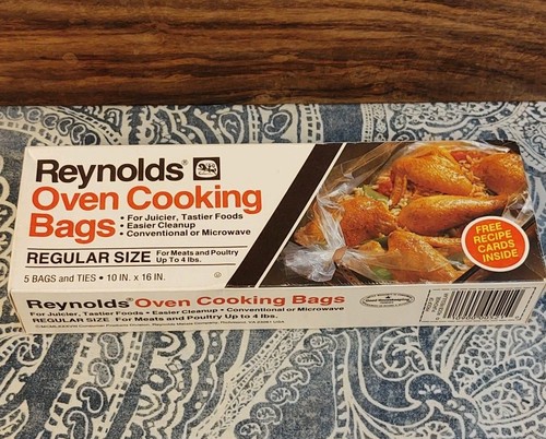 VINTAGE 1988 Reynolds Oven Cooking Bags 5 Regular 10x16 NEW Recipe Cards Kitchen - Picture 15 of 15