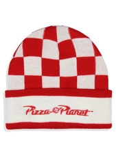 Disney Toy Story Adult Pizza Planet Checkered Knit Cuff Beanie Hat Cap
