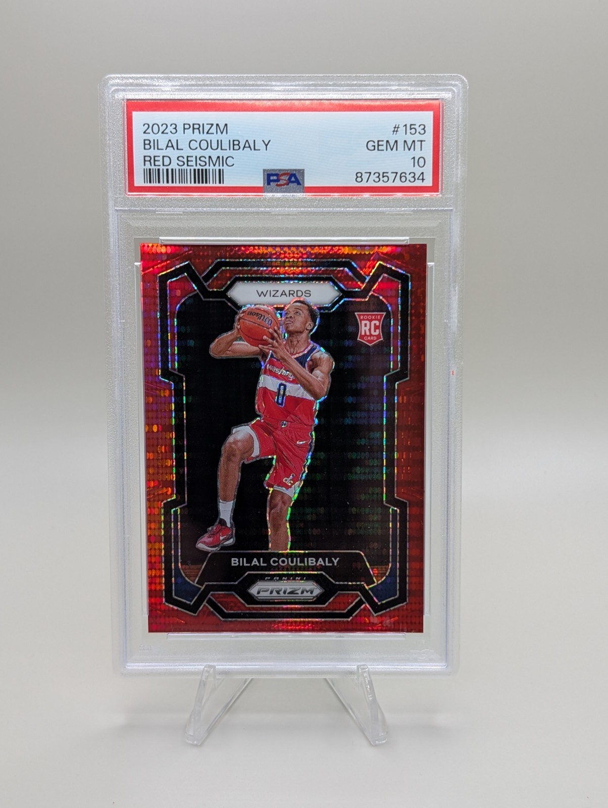 130423867 Bilal Coulibaly 2023 Panini Prizm #153 Red Seismic RC /299 PSA 10