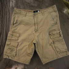 VTG Ocean Pacific OP 10 Pockets Cargo Shorts Mens 36 Khaki Surf Skate Y2K 90s