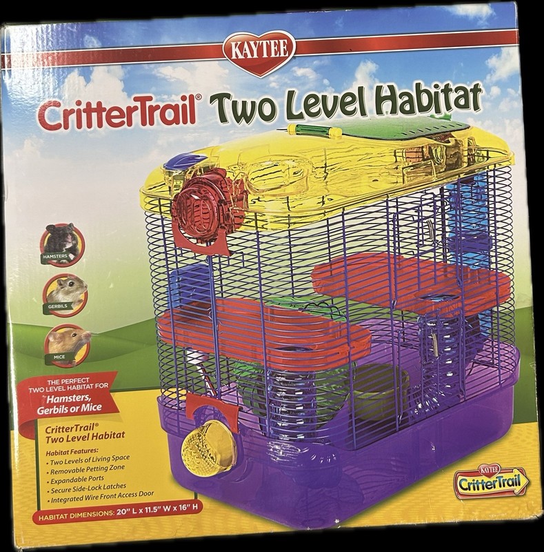 Kaytee CritterTrail Two Level Habitat 2-Tier Large Plastic/Metal Cage Hamster
