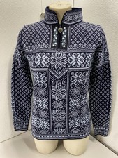 Dale of Norway Womens Peace Fern 100 Wool Knit Sweater Size S Blue