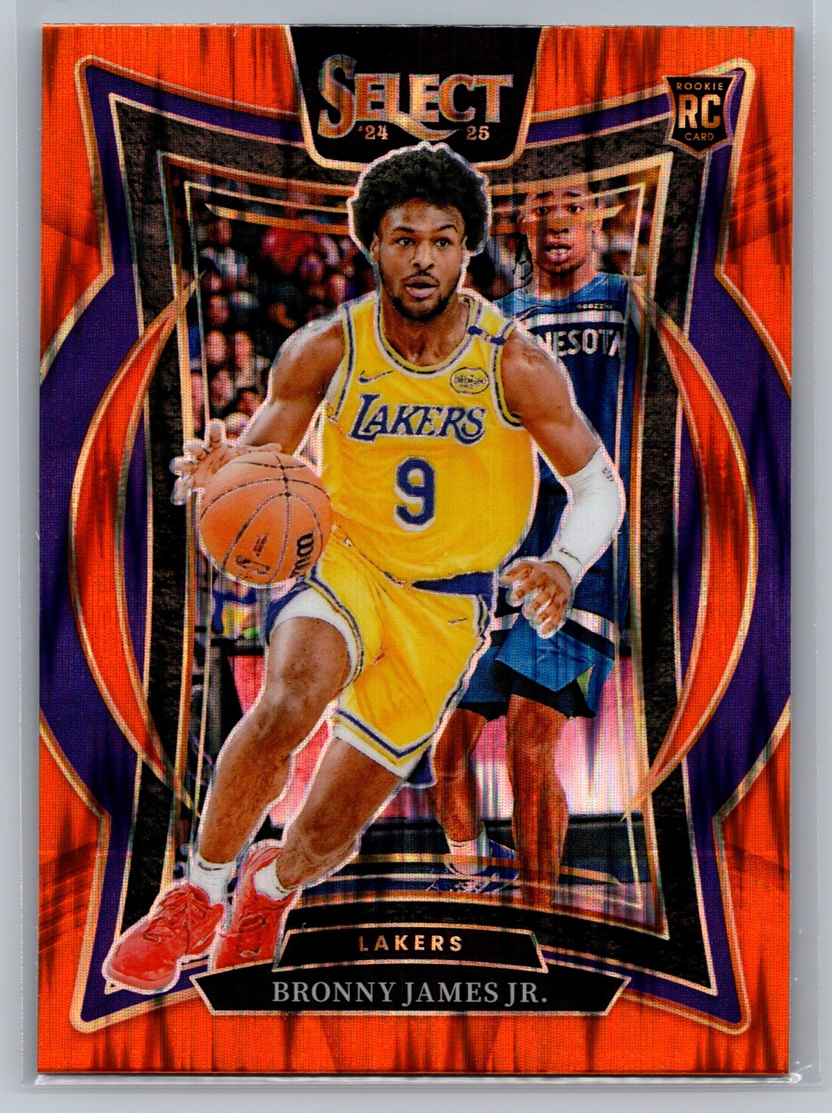 2024-25 Panini Select Bronny James Jr. Orange Flash Prizm #90 Los Angeles Lakers