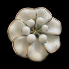Vintage Crown Trifari Milk Glass Floral Brooch READ