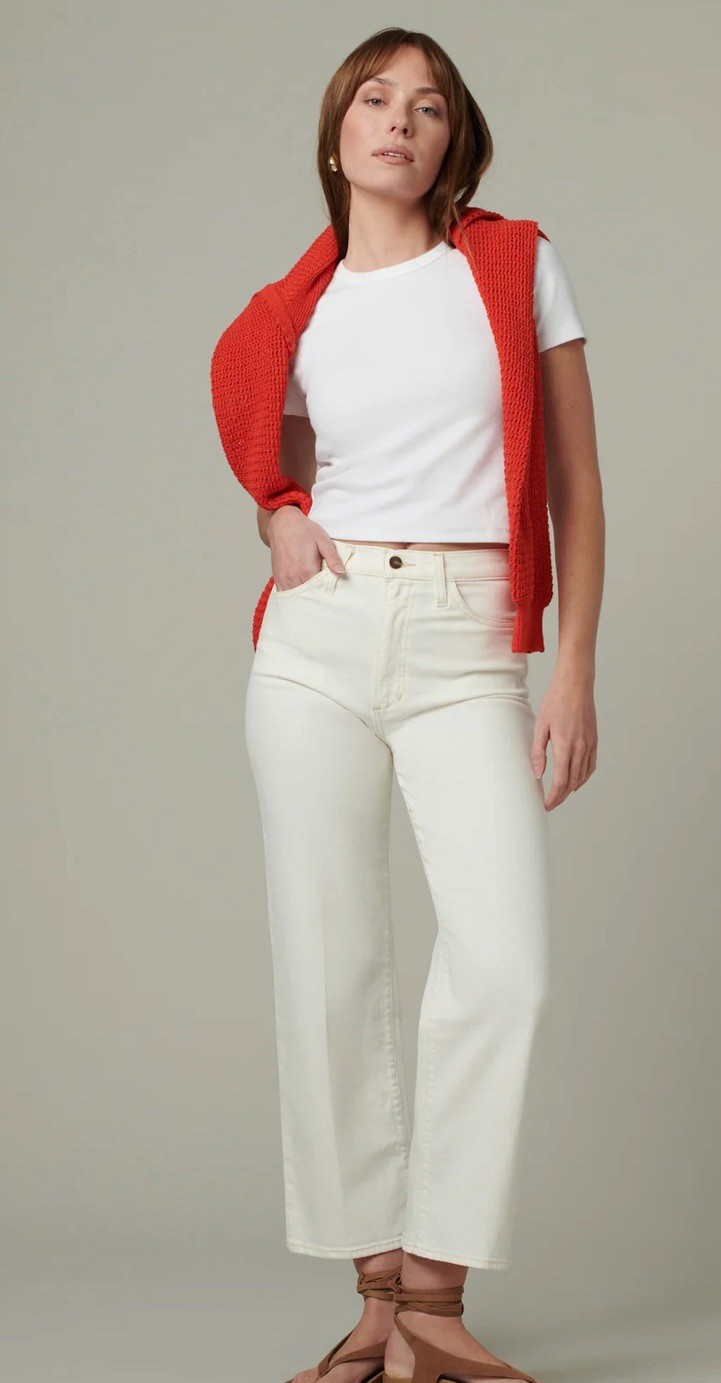 Joe's The Blake High Rise Wide Leg Crop Jeans In Milk Size 29 Nwt🌞