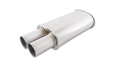 Vibrant Streetpower Oval Muffler W3.00in Round Straight Cut Tip 3.00in Inlet Vibrant Streetpower Oval Muffler W3.00in Round Straight Cut Tip 3.00in Inlet