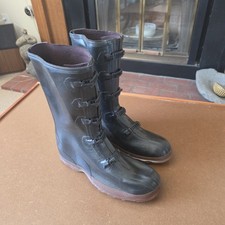 Vintage La Crosse 5 Buckle Rubber Overshoes Boots Made In USA Size 11 Deadstock