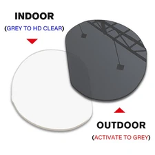 Transition Replacement Lenses for Oakley Meta HSTN OW8002 51mm - Clear to Grey