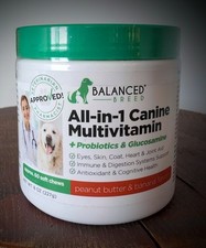 60 Ct Soft Balanced Breed Dog Canine Supplement+Multivitamin Peanut Banana
