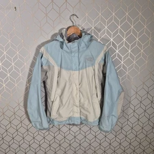 The North Face Hyvent Jacket Womens Size S Small Light Blue Walking Hiking Rain