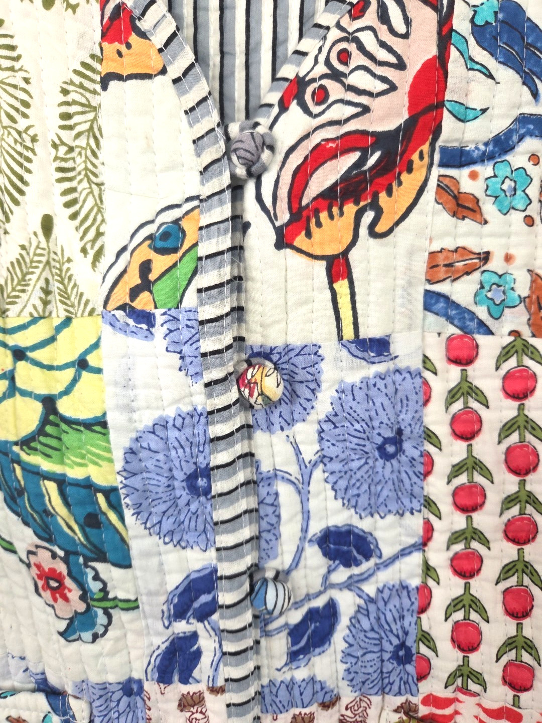 Quilted Patchwork Jacket Floral Cotton Women's Co… - image 5