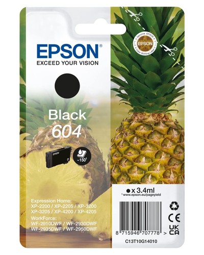 Epson 604 Pineapple, Genuine Black Ink Cartridge Standard Capacity Black - 第 1/10 張圖片