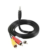 3.5mm to 3 RCA AV Cable 3 Ft Male AUX to Video Audio Adapter Cord TV DVD ST AV