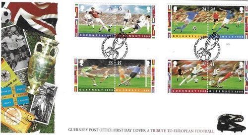 Guernsey Comm/FDC -Tribute to European Football - Guernsey -  1996  (GUE224)
