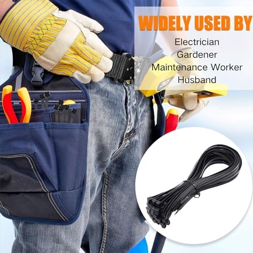 16 Inch Zip Ties (100 Pieces) Heavy Duty 200 lbs, 16"(400mm/200lb)100pcs Black - Bild 8 von 8