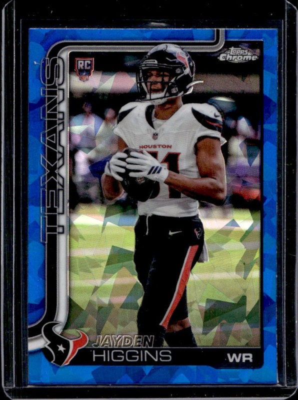 2025 Topps Chrome Sapphire Jayden Higgins RC Rookie #343 Texans