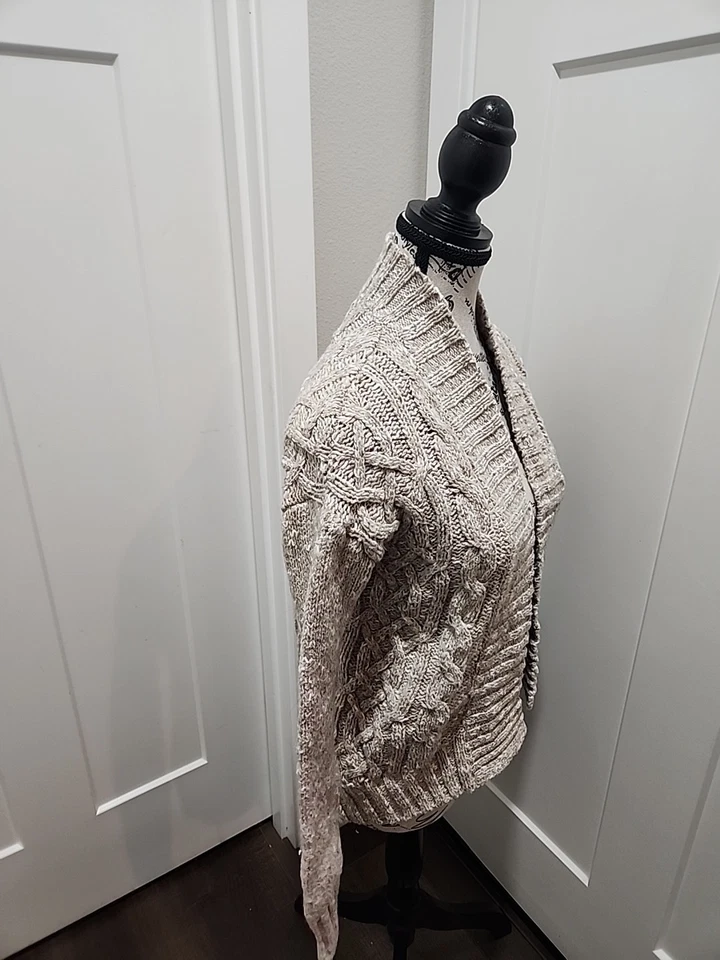 Cárdigan para mujer Bass XS mezcla de lana manga larga frente abierto Boho Grannycore Foto 3 de 4