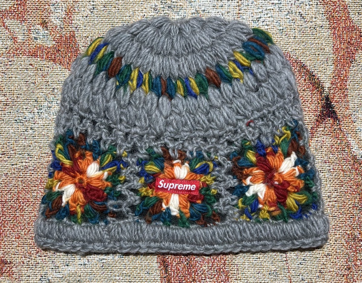 Supreme Crochet Beanaie SS25 Heather Grey Brand New | eBay