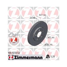 2x Bremsscheibe ZIMMERMANN 100.1233.52 passend für VAG VW (FAW) VW (SVW)