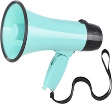 Portable Megaphone Bullhorn Siren Voice Recorder and Adjustable Volume - Blue
