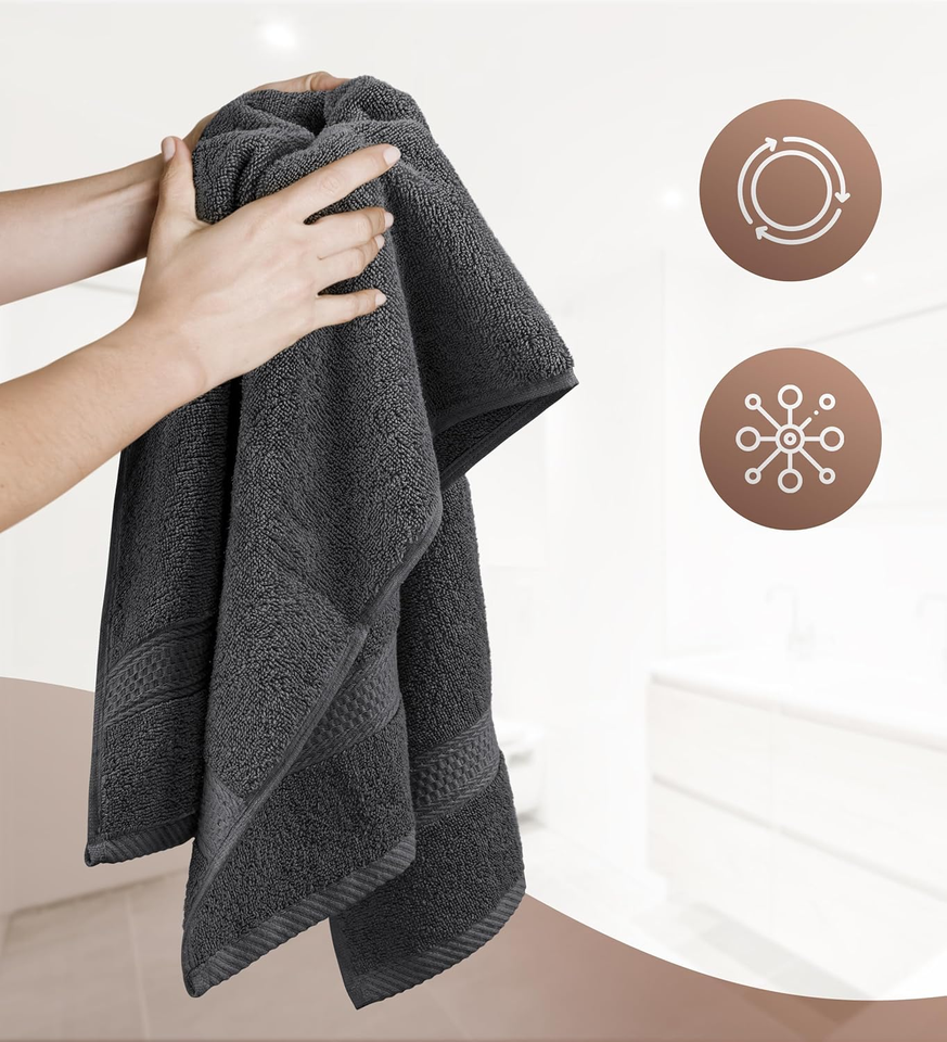 Set di 6 asciugamani in cotone organico Premium, varie misure | Westwing