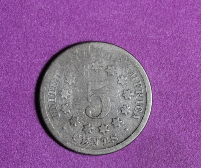 1869- Liberty Head V Nickel 5 Cent Piece #P34569