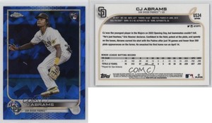 2022 Topps Chrome Update Sapphire Edition CJ Abrams #US34 Rookie RC