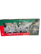 Vintage Kurt Adler Fiber Optic 10 Light Set Poinsettia Christmas/Holiday Decor