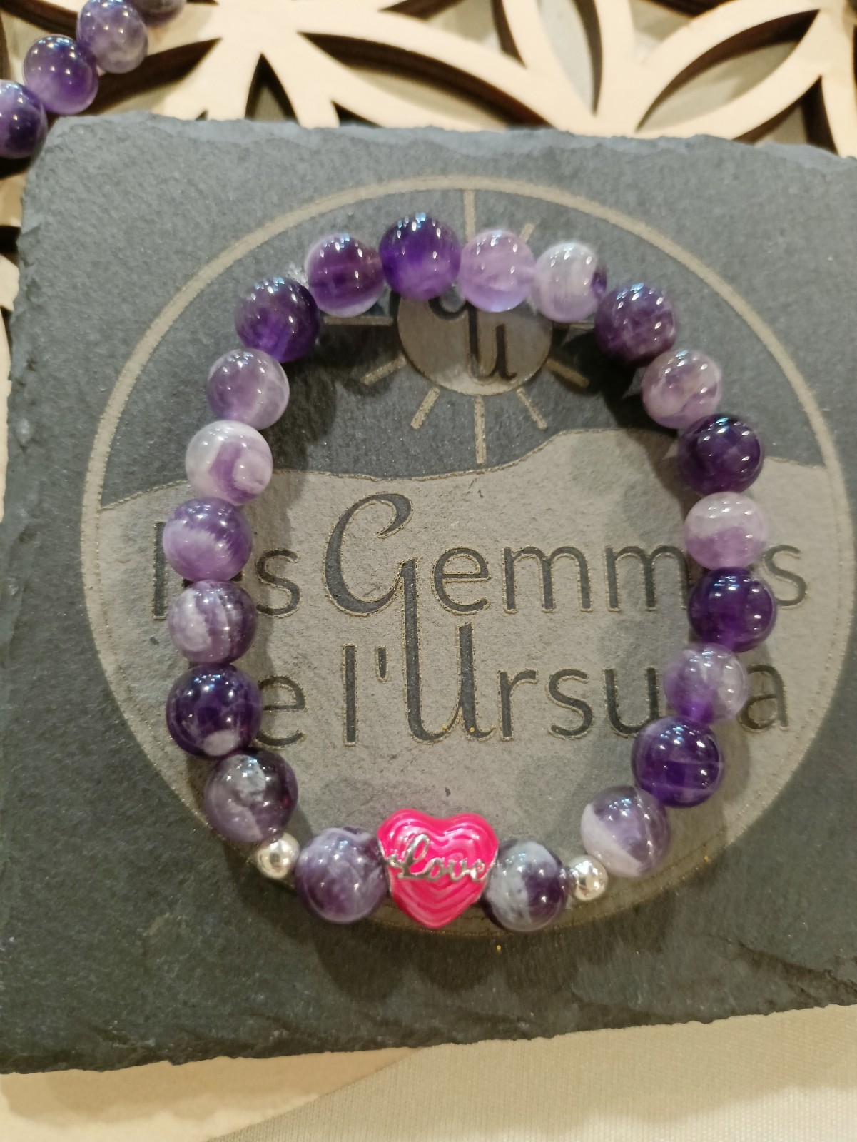 Bracelet améthyste et coeur en argent, le cadeau d'anniversaire idéal