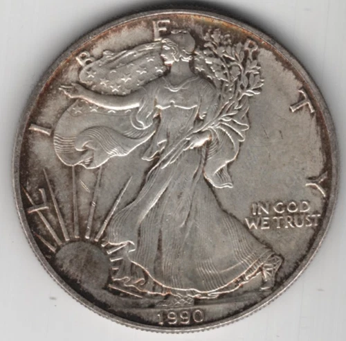 1990 WALKING LIBERTY AMERICAN EAGLE .999 FINE SILVER DOLLAR COIN 1oz. $1 USA