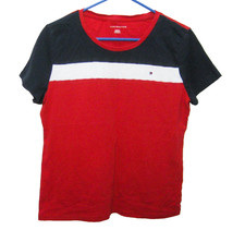 Tommy Hilfiger T-Shirt Top Girls Size XL Red Short Sleeve Logo Shirt 100 Cotton