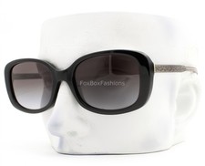 Coach Sunglasses Shiny Black on Crystal Gray Pale Gold HC 8278 50028G with Case
