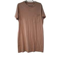 Everlane t-shirt dress womens Small 100% cotton khaki pocket weekend tee