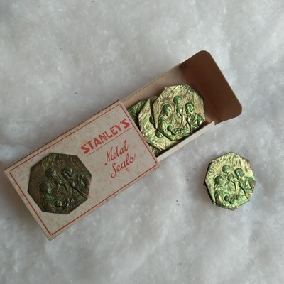 Rare Antique Stanley Nativity  Metal Seals USA G