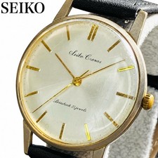 Seiko Cronos Men's Wristwatch Hand-Wound 23 Jewels Vintage Working Item