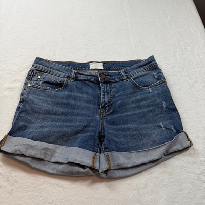 Caslon Denim Shorts Womens 32 Blue Good Cuffed Distressed Stretch RN58665