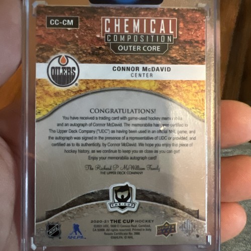 2020-21 Upper Deck The Cup Outer Core Connor McDavid Patch Auto On Card 06/35 - Bild 10 von 10