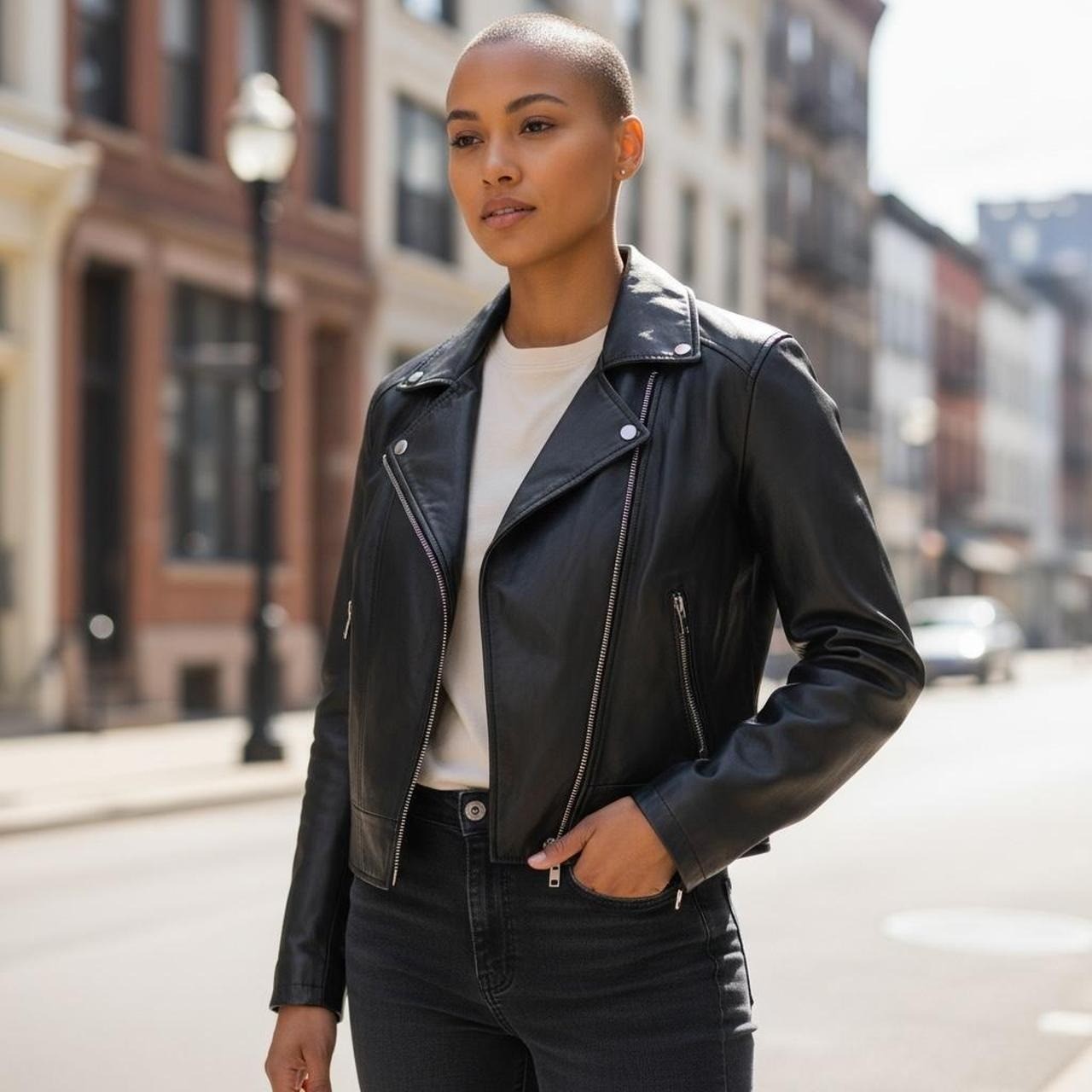 Wilsons Suede & Leather Genuine Black Leather Jacket … - Gem