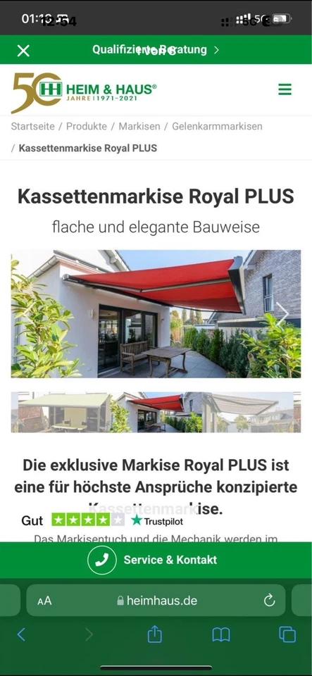 Kassettenmarkise Royal Plus Heim & Haus 200 Ausfall, 280 Breit - Bild 2 von 4