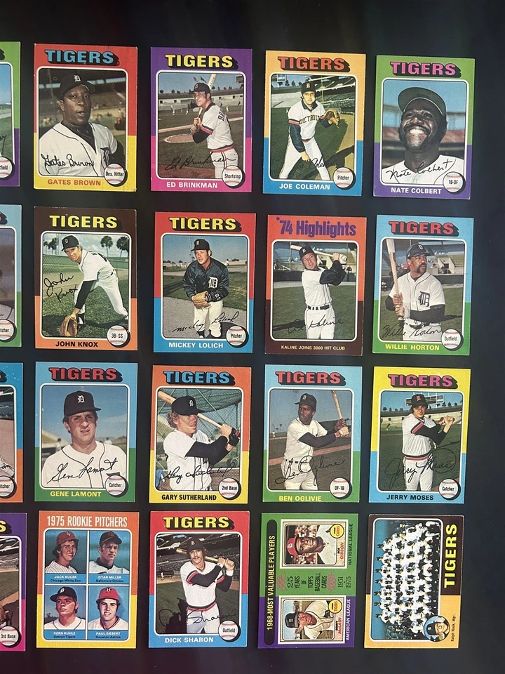 1975 Topps DETROIT TIGERS Team Set AL KALINE #3000 Lolich FREEHAN LeFlore HORTON - Image 3 of 3