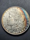 Toned 1881 Morgan Silver Dollar - Lustrous AU+/BU