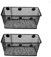 GoSupply Wise Magnetic Basket Set of 2 Black Mesh Organizer with 6 Magnets Dry