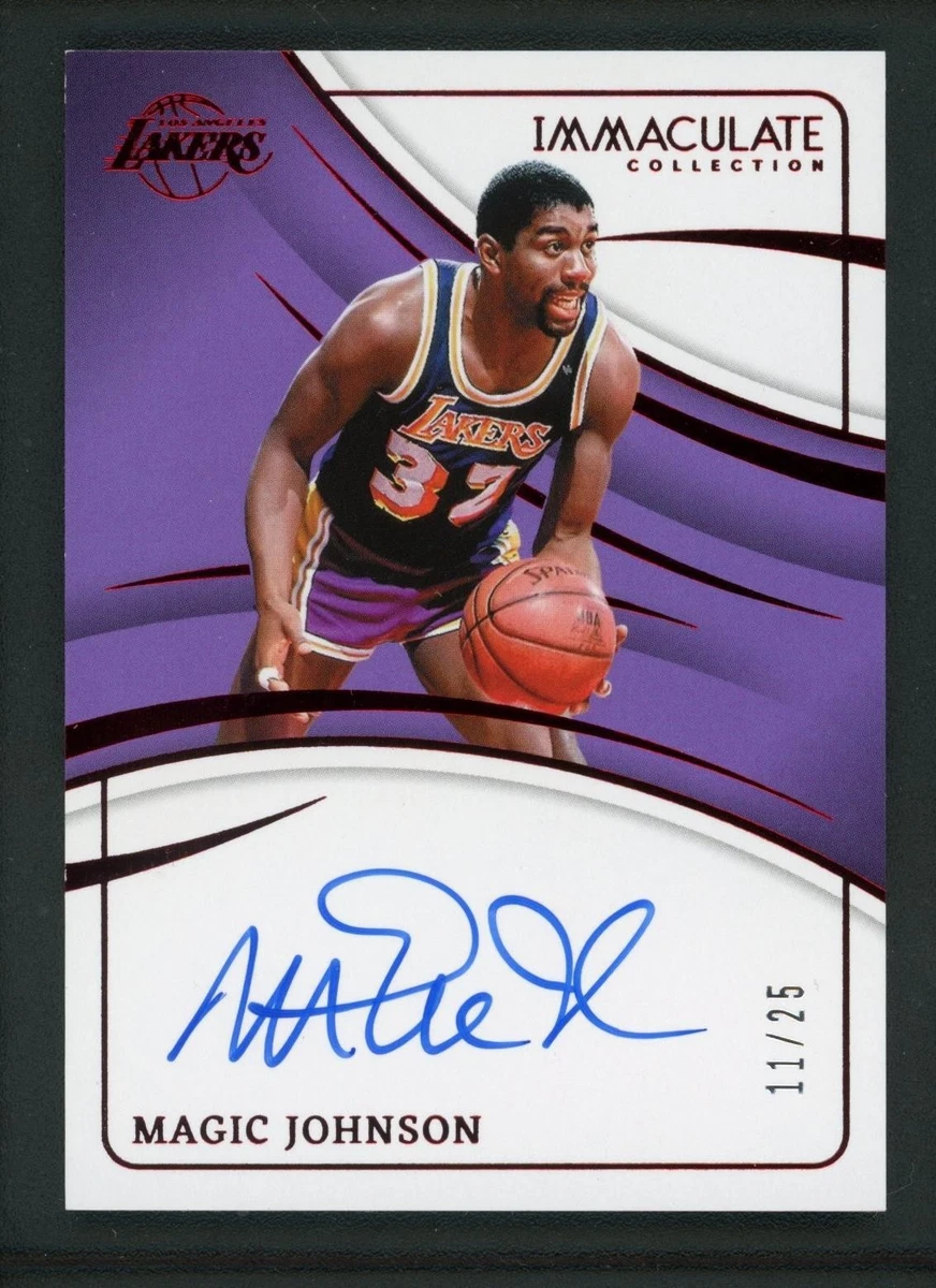 Panini Magic Johnson Basketball Autographed Sports Trading Cards