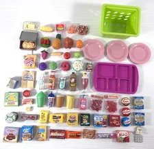 Lot of 66 Shopkins & American Girl Pretend Food Accessories Real Littles Mixed