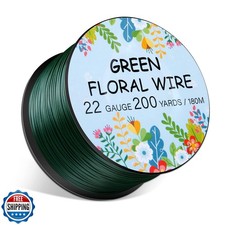 Floral Wire 22 Gauge Flower Wire for Craft, 200 Yards Green Flexi